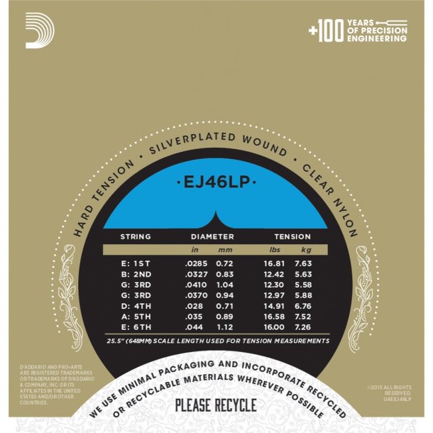 D'Addario EJ46LP, Hard Polished